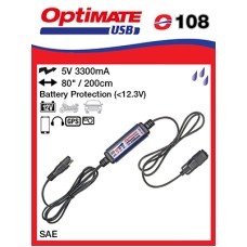 O108 příslušenství k Accumate a Optimate - SAE univerzální nabíječka s voděodolnou zásuvkou USB 3,3A