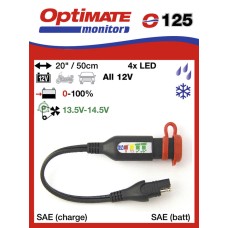O125 příslušenství k Accumate a Optimate - SAE konektor s kontrolkou stavu akumul AMG/GEL/SUPER MF